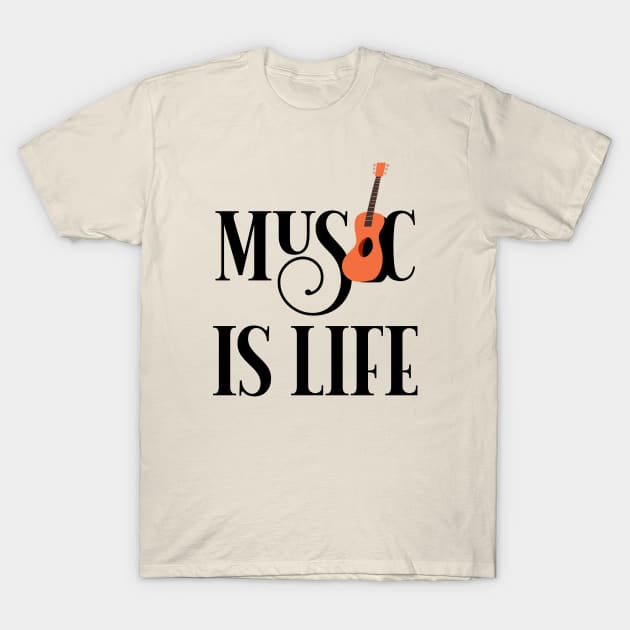 Music is life guitar T-Shirt by Polynesian Vibes
